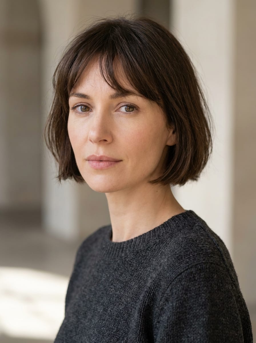 Kurzer Bob mit Wispy Bangs - Kurzhaarfrisur für feines Haar